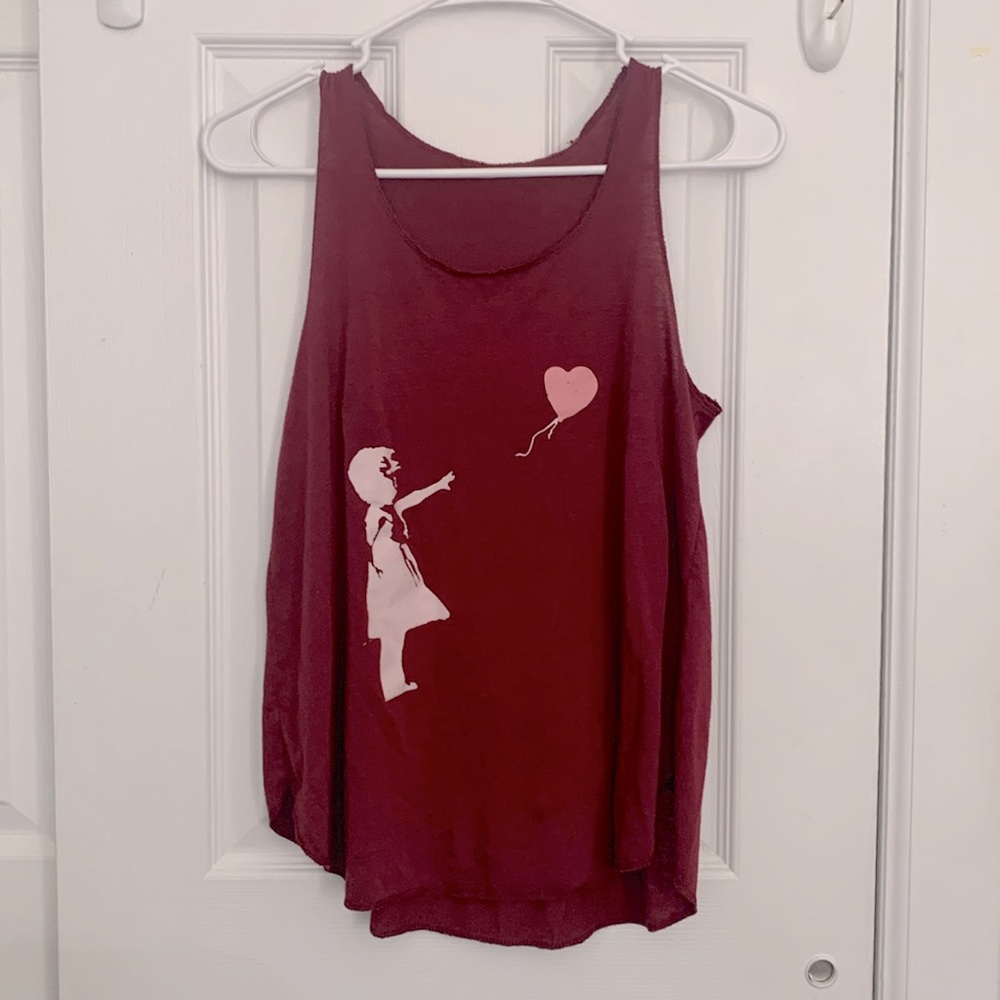 Banksy tank top, girl with balloon 🎈